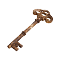 vintage ornamentado chave com intrincado Projeto e resistido textura, simbolizando mistério e aventura dentro herança e tradição png