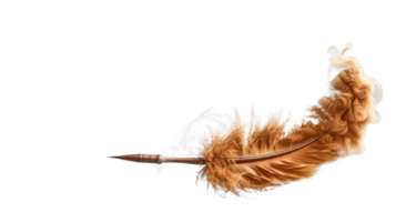 Elegant Brown Feather with Soft Texture on White Background, Ideal for Artistic and Creative Projects png