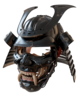 Detailed View of a Traditional Samurai Helmet with Intricate Design and Textured Finish, Ideal for Art and History Themes png
