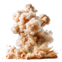 Dramatic Explosion of Dust and Smoke Creating a Dynamic Visual Impact in Clear Background for Artistic Projects png