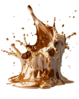 Captivating Splash of Liquid Chocolate with Dynamic Motion and Rich Texture for Culinary Art and Creative Projects png