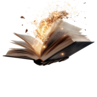 Dynamic Explosion of Colors from an Open Book Symbolizing Imagination and Creativity in Literature png