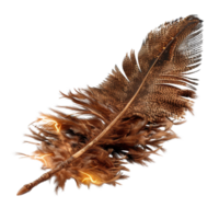 Delicate Feather Displaying Intricate Texture and Natural Beauty with a Rich Brown Color Palette on a Soft Background png