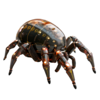 Futuristic robotic spider with intricate design showcasing technology, circuits, and metallic features in a digital environment png