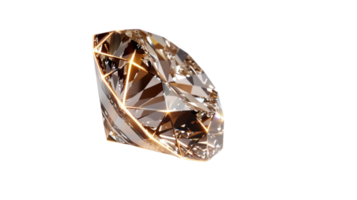Elegant and Shimmering Crystalline Gemstone with Intricate Facets Reflecting Light and Creating Beautiful Patterns png
