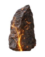 Ancient carved stone with glowing cracks and intricate symbols representing lost civilization lore and mystique png