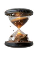 Captivating Hourglass Displaying Shimmering Sands and Magical Sparkles in a Modern Black Frame png