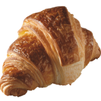 Freshly Baked Golden Croissant with Flaky Layers and Rich Butter Texture for Bakery and Breakfast Themes png