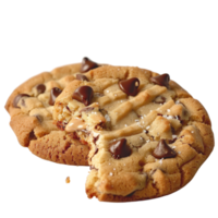 Freshly Baked Chocolate Chip Cookies with Rich Melting Chocolate and Crispy Edges on a Light Background png
