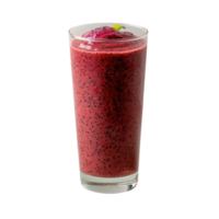 Refreshing Mixed Berry Smoothie with Yogurt Garnished with Mint in a Tall Glass Against a White Background png
