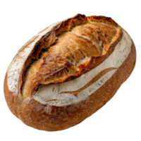 Freshly Baked Artisan Bread with Golden Crust and Rustic Appearance on Isolated Background png