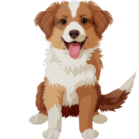 Playful and Happy Dog Sitting Gracefully with a Cheerful Expression in a Bright and Colorful Setting png