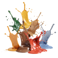 Colorful Liquid Splashes in a Dynamic Composition Capturing the Essence of Art and Creativity in Abstract Representation png