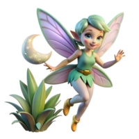 extraordinary vintage A playful pixie, with iridescent wings, flitting through a moonlit garden. Art style Victorian Fairy Painting high quality png