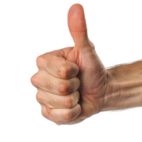 Hand Giving Thumbs Up Gesture Signifying Approval and Positivity in Various Contexts png