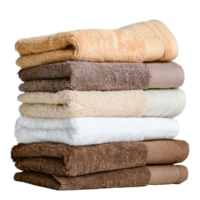 Soft and Cozy Stack of Colorful Towels for Spa, Bath, or Home Use in Neat Arrangement png