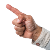Hand Gesture of Person Pointing with Finger in Directing or Indicating Action png