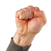 Clenched Fist Gesture Symbolizing Strength, Determination, and Resolve in Human Emotion png