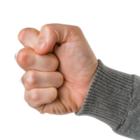 Strong clenched fist showing determination and power in a dynamic action pose png