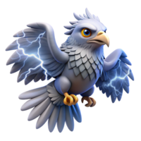 magnificent creative A majestic Thunderbird, with feathers of lightning and eyes of fire, soaring through a stormy sky. Art style Native American Art detailed png