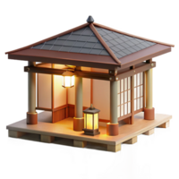 elegant rustic A minimalist Japanese teahouse, natural wood and paper screens, soft diffuse lighting, rendered in a watercolor style professional png