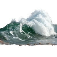 Powerful Ocean Wave Crashing on Shore with Dynamic Texture and Bright Blue Water Reflection png