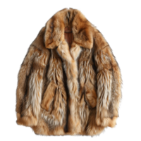 Luxurious Brown Fur Coat with Thick Texture and Soft Pillowy Appearance for Winter Fashion png