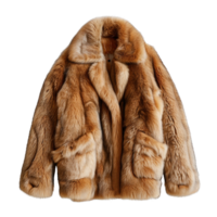 Luxurious Soft Brown Fur Coat with Plush Texture and Elegant Design for Winter Fashion png