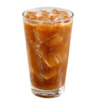 Refreshing Iced Beverage with Ice Cubes in a Transparent Glass on a White Background png