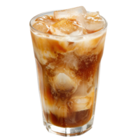 Refreshing Cold Beverage with Ice Cubes in a Glass for Summer Enjoyment and Relaxation png