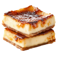 Creamy Custard Dessert with Caramelized Sugar Layer and Golden Brown Crust on White Background png