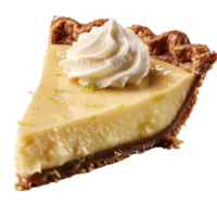 Delicious Slice of Creamy Key Lime Pie with Whipped Topping on a Crumb Crust png