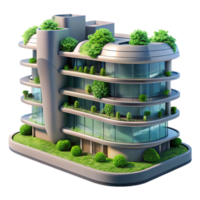 elegant rustic A futuristic apartment complex with vertical gardens, lush greenery and sleek glass, soft, diffused natural light, rendered in a utopian style authentic png