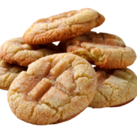 Freshly Baked Cookies Stack with Cinnamon Sugar and Soft Texture on Wooden Surface png