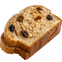 Freshly Sliced Sweet Bread with Raisins on Isolated White Background for Food Photography png