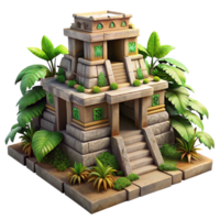extraordinary classic An ancient Mayan temple, intricate stone carvings and overgrown vines, dappled jungle light, rendered in a historical, realistic style detailed png