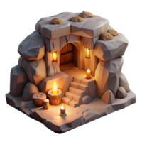 stunning artistic A subterranean dwelling carved into a cliff face, warm firelight and rough-hewn walls, cozy, intimate lighting, rendered in a fantasy style professional png