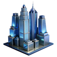 impressive artistic A towering glass and steel skyscraper reflecting a cityscape, dynamic night lighting, rendered in a photorealistic style high quality png