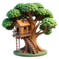 vibrant abstract A treehouse built into the branches of a giant sequoia, dappled sunlight filters through the leaves, fantasy art style genuine png