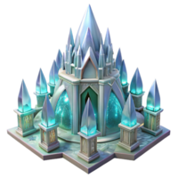 elegant modern A crystal palace with shimmering facets and intricate carvings, ethereal, otherworldly lighting, fantasy art style high quality png