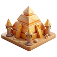 stunning artistic An Egyptian pyramid with hieroglyphics and towering statues, warm, desert lighting, historical style original png