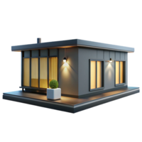impressive creative A Prefabricated modular home with sleek, modern design, customizable lighting, contemporary style premium png