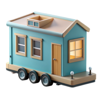 vibrant contemporary A Tiny house on wheels with minimalist design and sustainable features, bright, natural lighting, minimalist style premium png