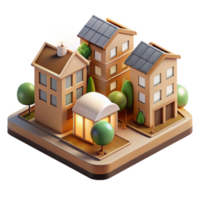 elegant contemporary A Co-housing community with shared spaces and private dwellings, warm, community-focused lighting, sustainable architecture style high resolution png