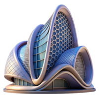 wonderful abstract A Parametrically designed building with flowing curves and intricate patterns, vibrant, dynamic lighting, futuristic style detailed png