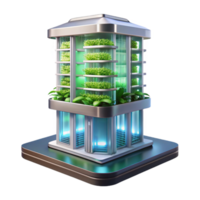 wonderful abstract A Vertical farm skyscraper with integrated hydroponic systems, bright, artificial lighting, futuristic architecture style original png