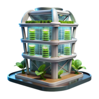 extraordinary abstract A Vertical farm skyscraper with integrated hydroponic systems, bright, artificial lighting, futuristic architecture style authentic png