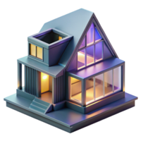 dramatic abstract A 3D-printed house with complex geometries and customizable features, vibrant, customizable lighting, cutting-edge architecture style professional png