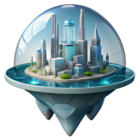 vibrant abstract A Floating modular city designed to adapt to rising sea levels, dynamic, futuristic lighting, speculative architecture style exclusive png
