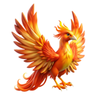 magnificent abstract A majestic phoenix with fiery feathers and a regal gaze, rising from ashes, illuminated by the intense heat of the flames. Art style mythical creature art 4K png
